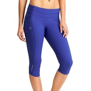 Athleta Dobby Be Free Knickers Capri Blue Size XS